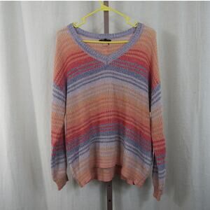 NWT MM by My Michelle Laced Back Multicolored Pastel Cropped Sweater Size 2X NEW